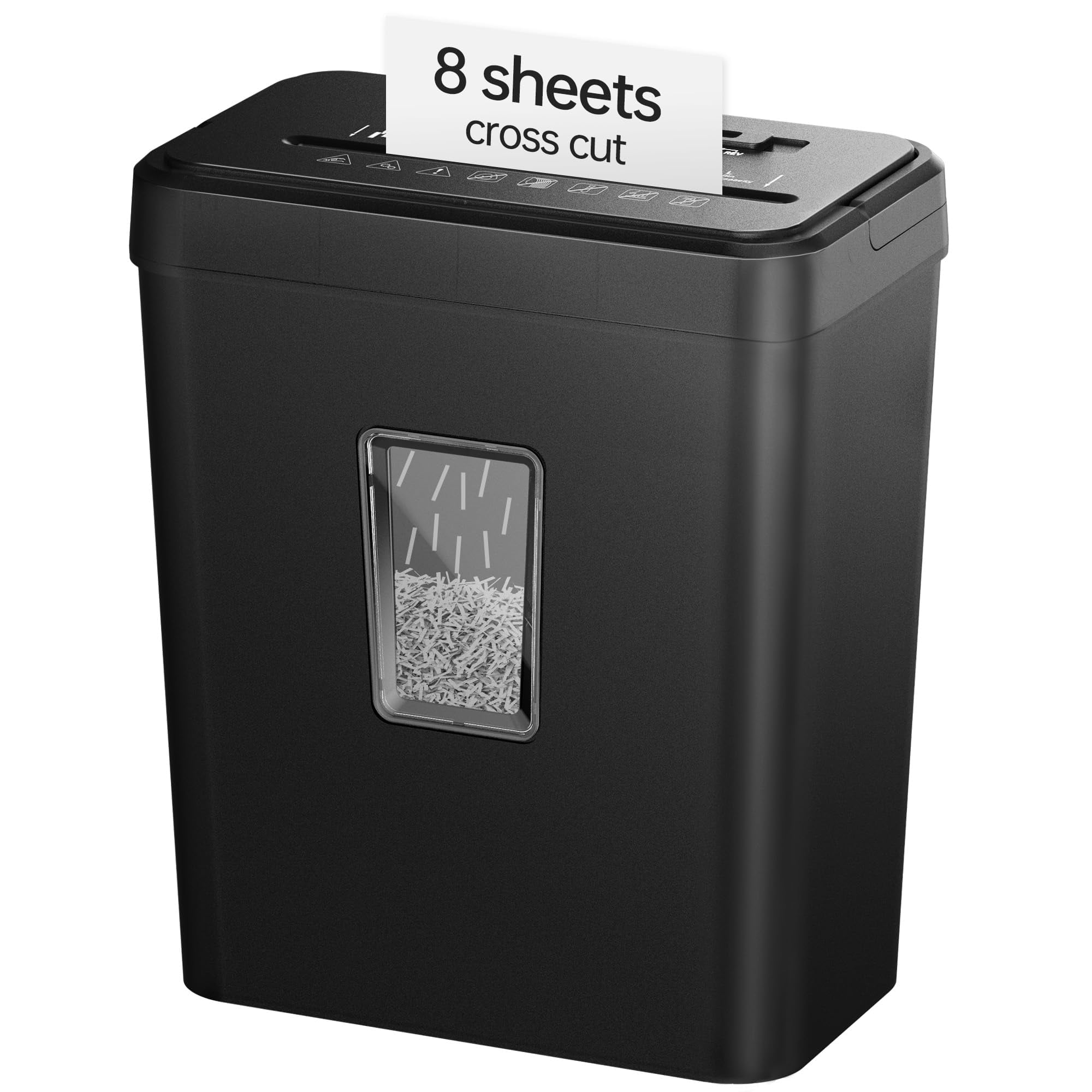 Locksworth 8-Sheet Paper Shredder, 4.23 Gallon Cross Cut Shredder for Home Office, P-4 High Security Shredders for Credit Card Staple Clip, Portable Handle Design