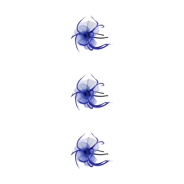 pitrice 1/2/3/5 Maille Fascinator Femmes Coiffe Prom Maquillage Nuptiale Scène Réglable Performance Photo Coiffe Fille Bande de Cheveux Violet Foncé 3PCS
