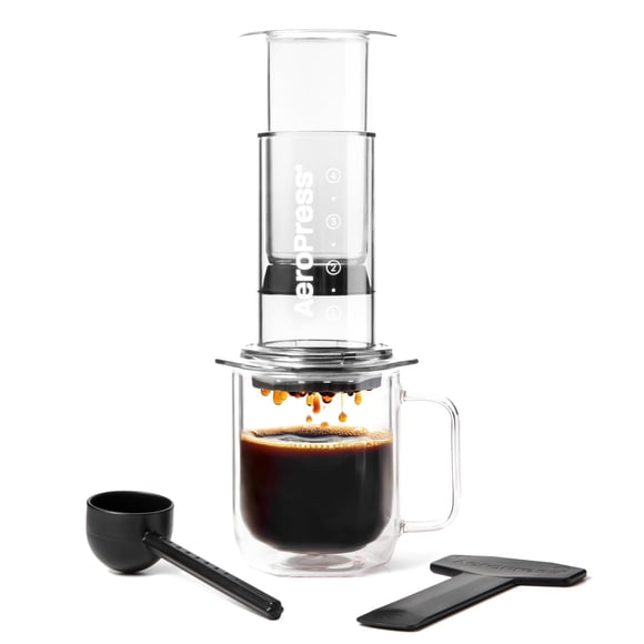 AeroPress Clear Coffee Press - All-in-One French Press, Pour-Over & Espresso Style Manual Brewer, 2 Min Brew for Less Bitterness, More Flavor, Small Portable Coffee Maker