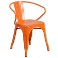 thumbnail image 1 of Orange Metal Indoor-Outdoor Chair with Arms, 1 of 8