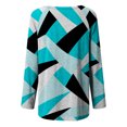 thumbnail image 5 of IROINID Savings Womens Long Sleeve Tops Lounge Socket Geometry Printed Round-Neck Tops,Sky Blue, 5 of 5