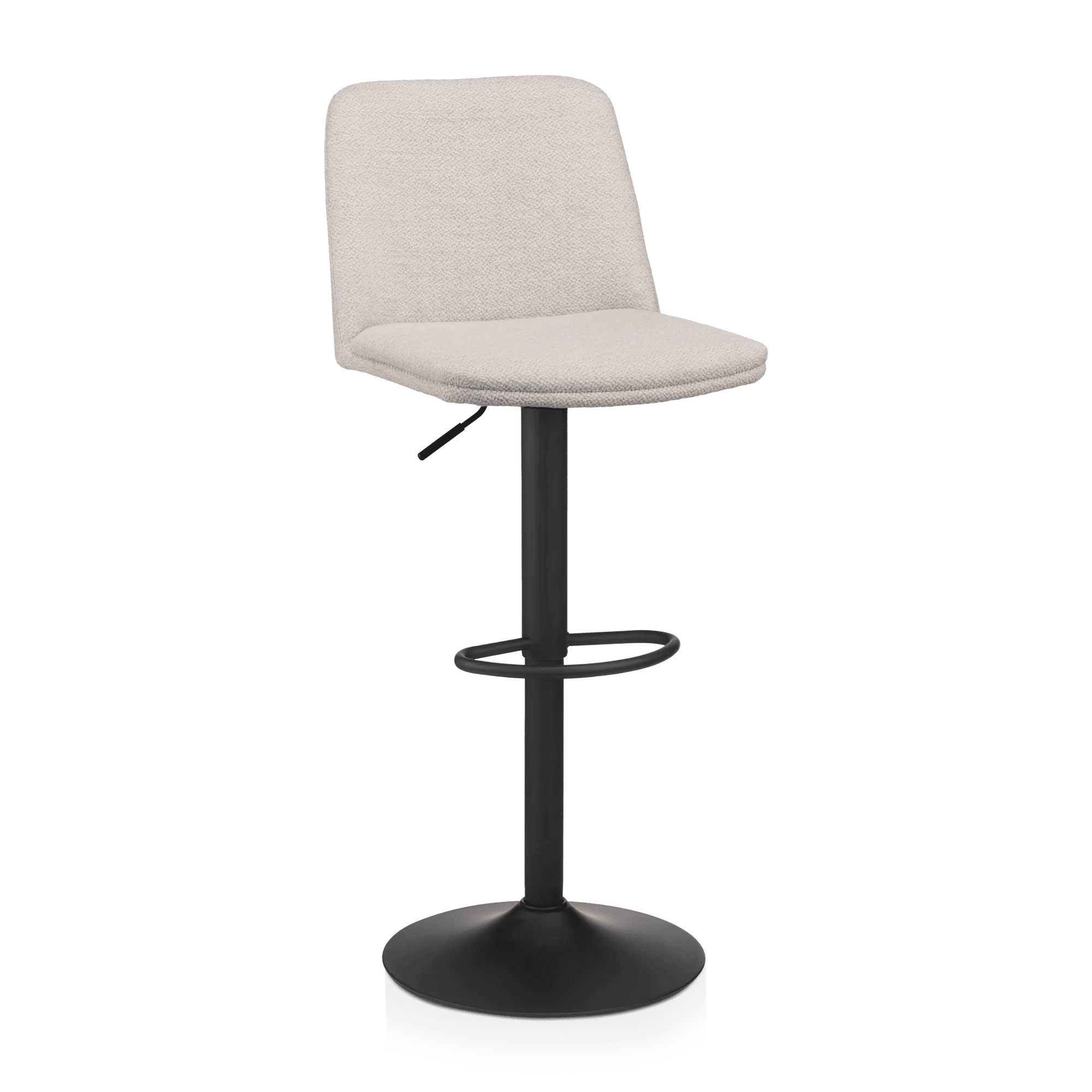Bouclair Oatmeal Fabric and Metal Adjustable Bar Stool