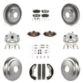 thumbnail image 1 of Transit Auto Front Rear Disc Brake Caliper Coated Rotors Drums Semi-Metallic Pads Shoes Wheel Cylinders and Hardware Kit (11Pc) for Car Hyundai Accent Kia Rio Rio5 KCG-100333S, 1 of 11