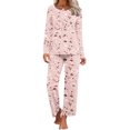 thumbnail image 1 of TopLLC Ensembles de Pyjama Ensembles de Détente pour Femmes, Vêtements de Nuit pour Femmes T-Shirt de Nuit à Imprimé à Col Rond à Manches Courtes et Ensembles de Pantalons Vêtements de Détente Pyjamas avec Poches Ensembles de Pyjama, 1 of 6