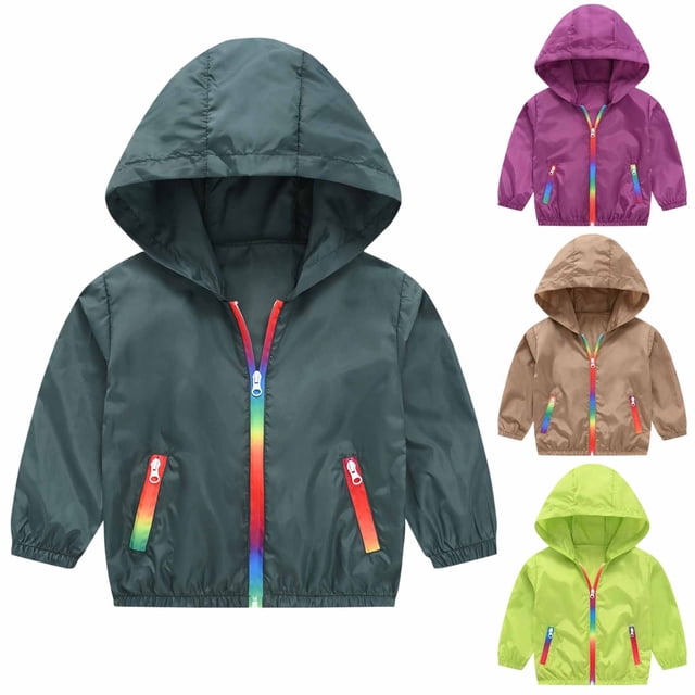 Tranfacy Chandail à Capuchon à Fermeture à Glissière Chemise à Manches Longues pour Garçons Veste à Capuchon Été Automne Hauts de Protection Solaire