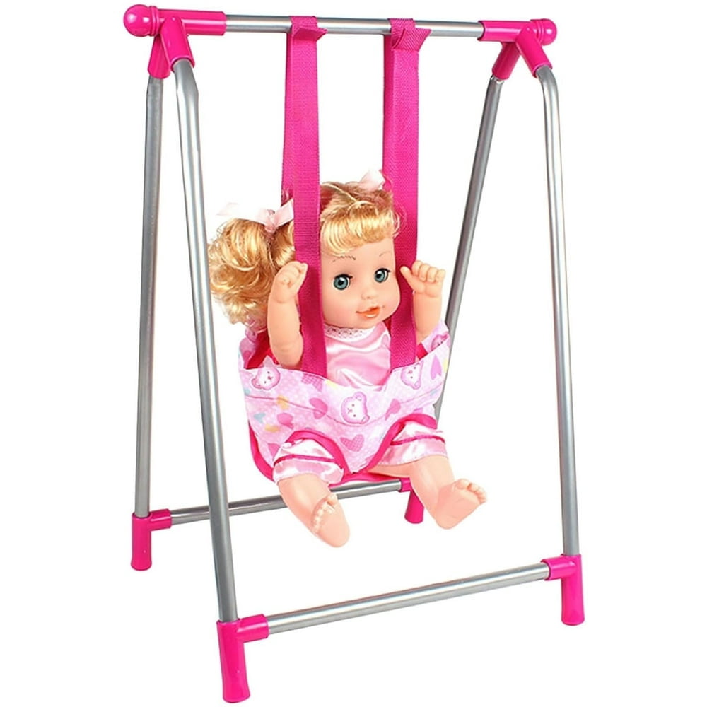 Chaise Haute De Poupée – Pliable, Plateau De Simulation, Réglable – Jeu D’imitation Enfant