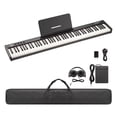 thumbnail image 1 of Digital Piano – 88 Key Semi-Weighted Full Size – Electronic with Pedal, Power Adapter, Headphone & Carry Bag – Portable Keyboard – Beginners & Adults, 1 of 31