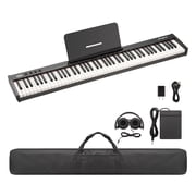 Digital Piano – 88 Key Semi-Weighted Full Size – Electronic with Pedal, Power Adapter, Headphone & Carry Bag – Portable Keyboard – Beginners & Adults