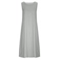 thumbnail image 4 of AherBiu Robe Grande Taille pour Femmes en Coton et Lin Sans Manches Décontractée Ample Longue avec Poches, 4 of 7