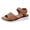 Brown, variant on Women's Wedge Sandals Open Toe Breathable Woven Soft Sole Non Slip Walking Slides Shoes with Hook and Loop White Size 7