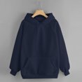 thumbnail image 2 of KIHOUT Spring Winter Womens Tops Fashion Casual Winter Solid Color Long Sleeve Button Pocket Hooded Sweatshirt, 2 of 6