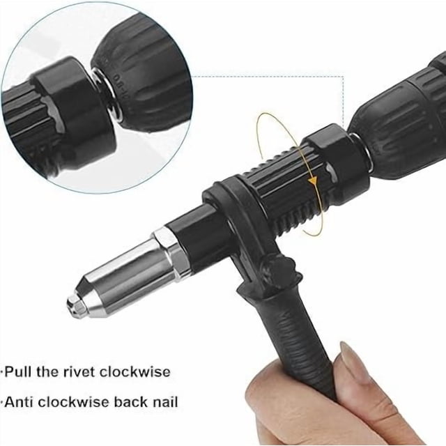 RKSTN Adaptateurs de Perçage Tête de Tirage de Riveteuse en Alliage d'Aluminium Adaptateur d'Outil de Rivetage Adaptateur de Perçage