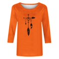 thumbnail image 4 of Dadaria T-Shirt pour Femmes Chemise Orange Manches 3/4 Col Rond Grande Taille Attrape-Rêves d'Été Blouses 2TG, 4 of 4