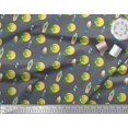 thumbnail image 3 of Soimoi Modal Satin Fabric Skull,Sun & Palm Tree Nature Printed Fabric 1 Yard 42 Inch Wide, 3 of 3