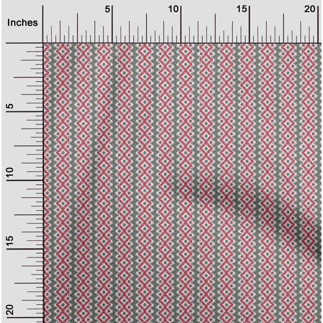 oneOone Cotton Poplin Fabric Diamond & Chevron Ikat Fabric Prints By Yard 42 Inch Wide