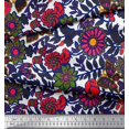 thumbnail image 2 of Soimoi Poly Georgette Fabric Leaves & Floral Artistic Decor Fabric Printed Yard 52 Inch Wide, 2 of 4