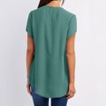 thumbnail image 4 of Hauts Western pour Femmes Été Chemises à Manches Courtes Fermeture Éclair Tunique Décontractée Col en V Blouse à Manches Roulables Hauts Hauts pour Femmes Chic Décontracté en Liquidation, 4 of 6