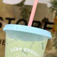 thumbnail image 2 of Plastic Water Cup Straw Cup Drinking Cup Summer Cup Cute Water Cup Plastic Coffee Cup Large Capacity Cute Water Cup With Straw Lid For Summer Cold Drinking Three Bears 700ml, 2 of 5