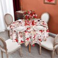 thumbnail image 3 of Nappe Ronde de la Saint-Valentin 60 Pouces, Nappe de la Saint-Valentin en Dentelle avec Fleurs, Roses Rouges et Cœurs, Housse de Table pour Souper, Fête, Décoration de Mariage, 3 of 5