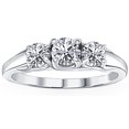 thumbnail image 1 of 1ct Three Stone Diamond Ring 14K White Gold, 1 of 3