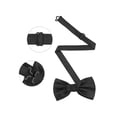 thumbnail image 4 of INSPIRE CHIC Men's Grids Patterned Solid Color Adjustable Pre-tied Bow Tie Black, 4 of 4