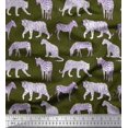 thumbnail image 1 of Soimoi Green Poly Georgette Fabric Tiger,Leopard & Wild Animal Print Sewing Fabric BTY 52 Inch Wide, 1 of 1
