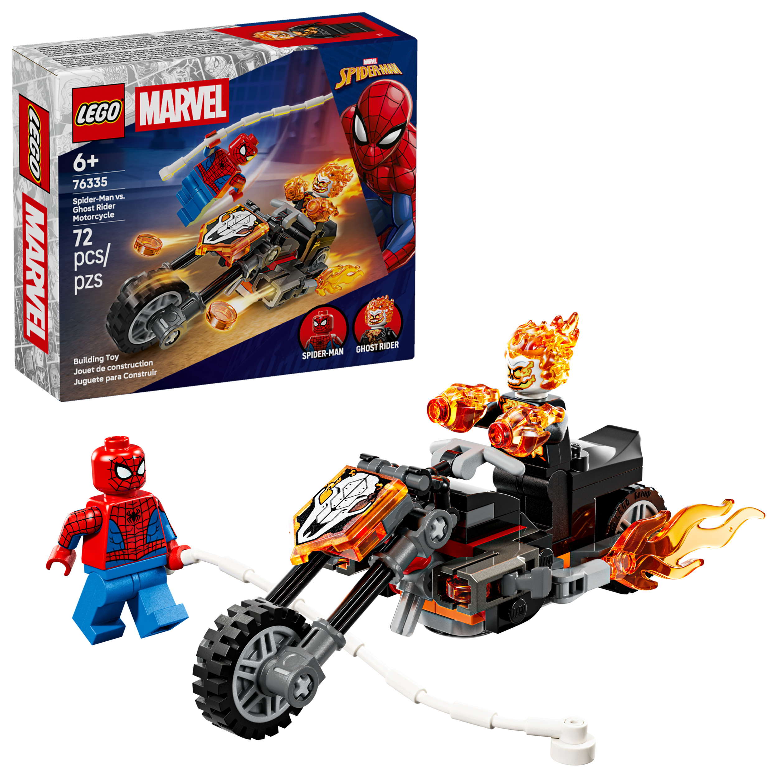 LEGO Marvel Spider-Man Contre la Moto de Ghost Rider 76335