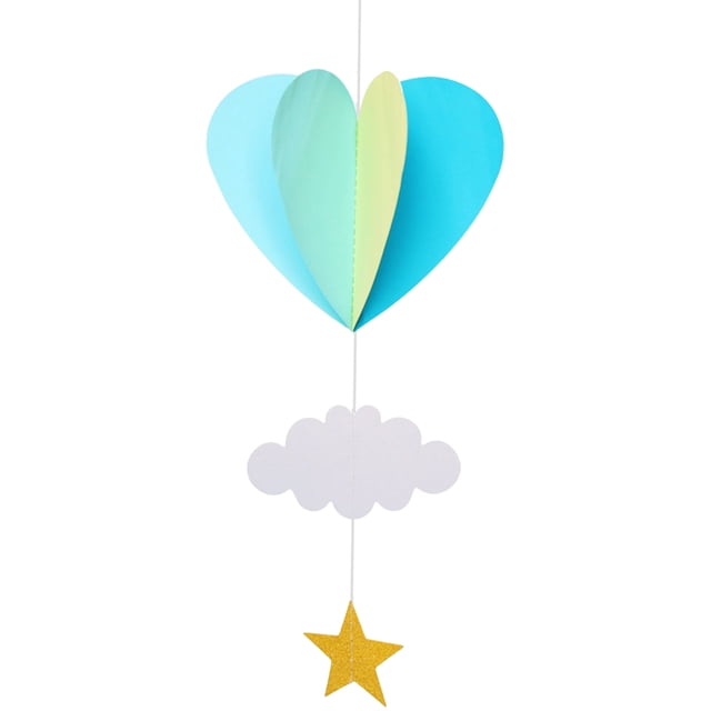 ziyahi Hot air balloon paper string flower flag+55cm 21 inch