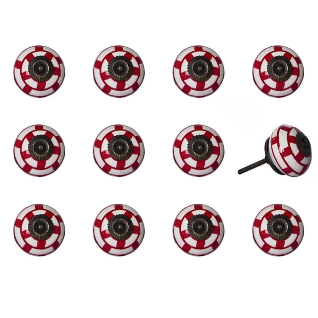 KNOB-IT VINTAGE HANDPAINTED CERAMIC KNOBS (12-Pack) KI1212