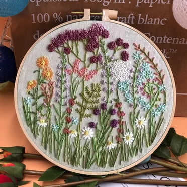 EGNMCR Beginner's Embroidery Flower Kit,Beginner Hand Embroidery 0 Based Diy Hand Embroidery Material Package embroidery embroidery
