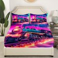 thumbnail image 3 of Erosebridal Train Print Queen Sheet Sets, Steam Engine Bedding, Hot Pink,, 4 Pieces, 3 of 6