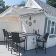 thumbnail image 4 of ALEKO Retractable Awning 12x10 Feet Fabric Replacement, Grey and White Striped Color, 4 of 4