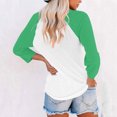 thumbnail image 4 of Hauts pour Femmes à Manches 3/4, Hauts Tuniques Décontractés à Manches Raglan à Col en V pour Femmes, T-Shirts Basiques, Chemisiers, Été 2025, 4 of 7