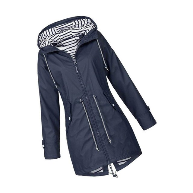 Decodeary Chandail à Capuchon Veste Douce pour Femme Imperméable Manteau de Pluie Extérieur Vert 5TG