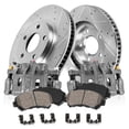 thumbnail image 1 of Callahan Brake Parts Front Brake Kit For Dodge Nitro 2007-2011, Jeep Liberty 2008-2012 [Model Specific] Replacement Drilled Slotted Brake Rotors and Ceramic Brake Pads, 1 of 4