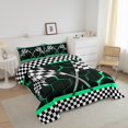 thumbnail image 3 of Erosebridal Teens Race Car Bedding Twin Comforter Set, Speed Sports Down Comforter, Rectangle Geometry Decor, Reversible, 3 of 8