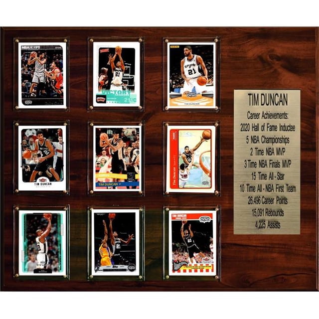 C&I Collectables 1518DUNCANST 15 x 18 Po NBA Tim Duncan San Antonio Spurs Plaque de Statistique de Carrière