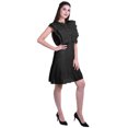 thumbnail image 3 of Moomaya Womens Ruffle Sleeve A,Line Schiffli Dress Solid Designer Party Dress, 3 of 6