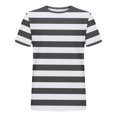 thumbnail image 3 of T-shirts Surdimensionnés pour Hommes à Rayures Imprimées, T-Shirt Graphique Décontracté Ample à Manches Courtes, Col Ras du Cou, 3 of 4