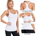 thumbnail image 4 of Women's Ribbed Workout Tank Tops with Built in Bra Racerback Athletic Top, 4 of 6