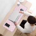 thumbnail image 2 of Chic Pastel Checkered Mouse Pad - Perfect Boho Addition to Your Home Office, Anti-Slip Rubber Base, Ideal for Computers & Laptops, 31.5x11.8in, Enhances Workspace Aesthetic, 2 of 7