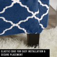 thumbnail image 3 of Modern Velvet Plush Strapless Slipcover. Form Fit Stretch, Stylish Furniture Shield/Protector. Magnolia Collection Strapless Slipcover by Brand. (Chair, Navy), 3 of 6