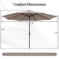thumbnail image 3 of Costway Parasol de Patio 10 Pi pour l'Extérieur avec Support de Parasol Rond Robuste de 59 Lb, 3 of 5
