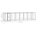 thumbnail image 4 of vidaXL Chenil Extérieur pour Chien en Acier avec Toit 16,94 M2, 4 of 4