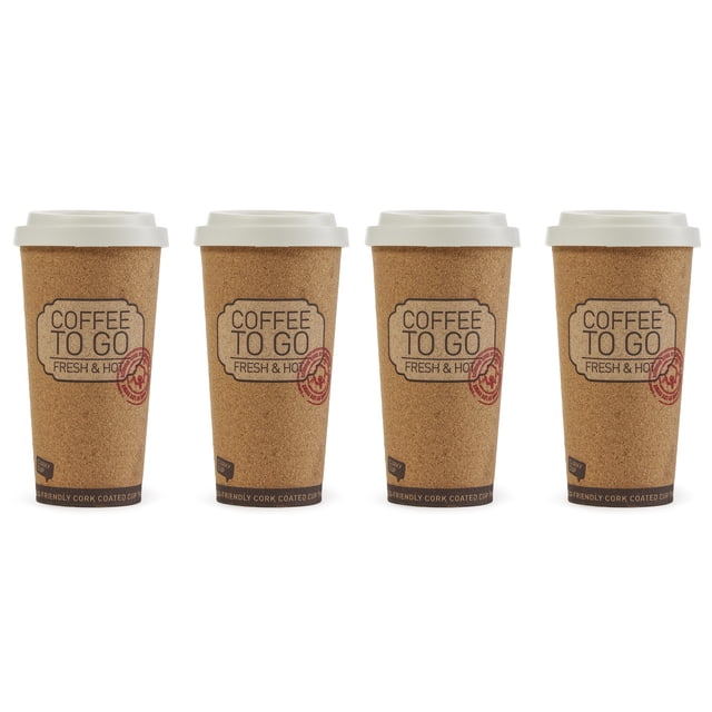 Life Story Tasse en Liège 16 oz Réutilisable Isolée Tasse de Voyage Contenant Isotherme à Café (Lot de 4)