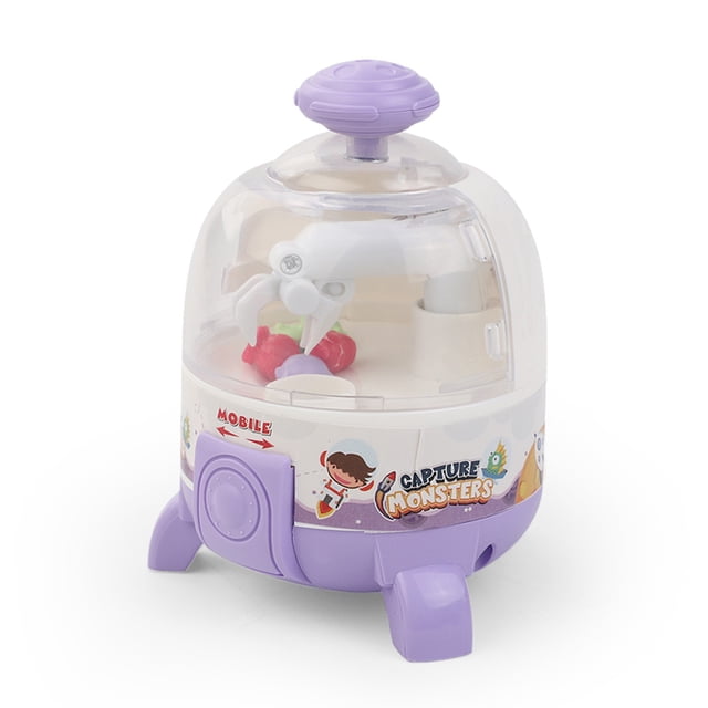 Purple Kids Rocket Claw Machine Toy Handheld Interactive Arcade Game Skill Challenge 4.13 Inch Mini Travel Size Entertainment Puzzle Gift For Children Age 5+ Purple