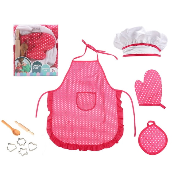 CXK99 on Clearance Children's Baking Set, Cake & Cooking Apron with 11 Tools, Dress-Up Play for Boys & Girls, Christmas & Holiday Gift