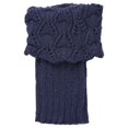thumbnail image 4 of INSPIRE CHIC Women's Ruffled Cuff Over Knee Length Ribbed Knitted Leg Warmers Navy Blue-Printed, 4 of 6