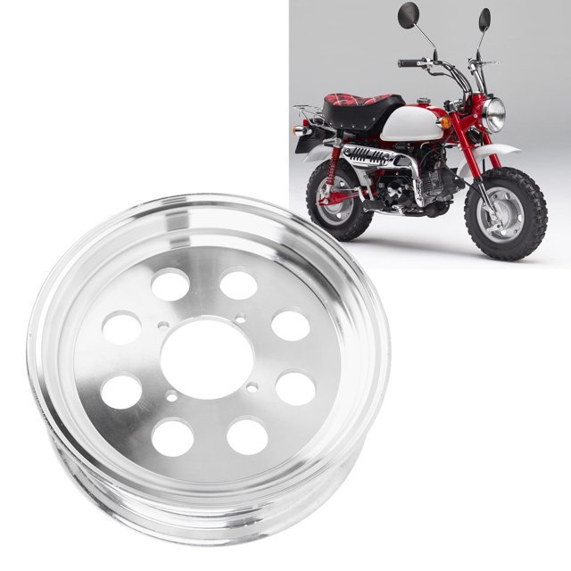 Motorcycle Wheel Hub, Aluminium Alloy Hollow Out Design Lightweight 10 Inch Motorcycle Front Wheel Rim for Monkey Z50 Z50R Z50J Bike