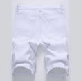 thumbnail image 3 of Cameland Men's Ripped Denim Trunks Stretchy Washed Jeans Trunks Cut-off Classic Fit Biker Jeans Trunks, 3 of 5